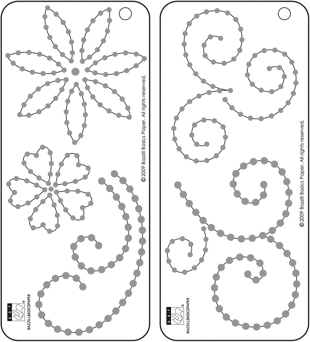 Bazzill Self-Adhesive Jewels Templates, 3-1/2-Inch-by-8-Inch, Package of 2, Flowers and Flourishes