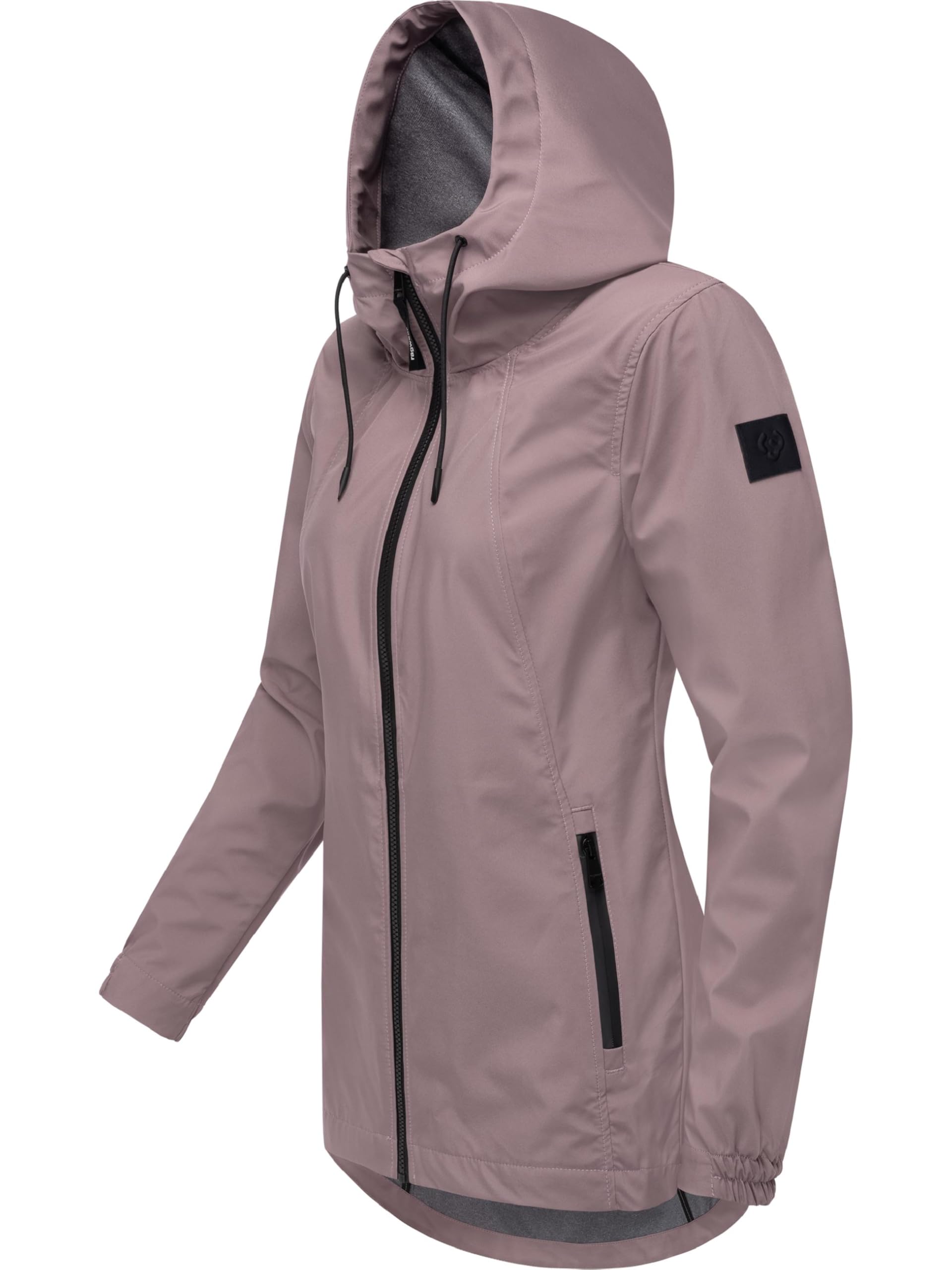 Ragwear Damen lange Übergangsjacke wasserdichter und atmungsaktiver Kurzmantel mit verstellbarer Kapuze Zuzka Sport YOUMODO XS-6XL