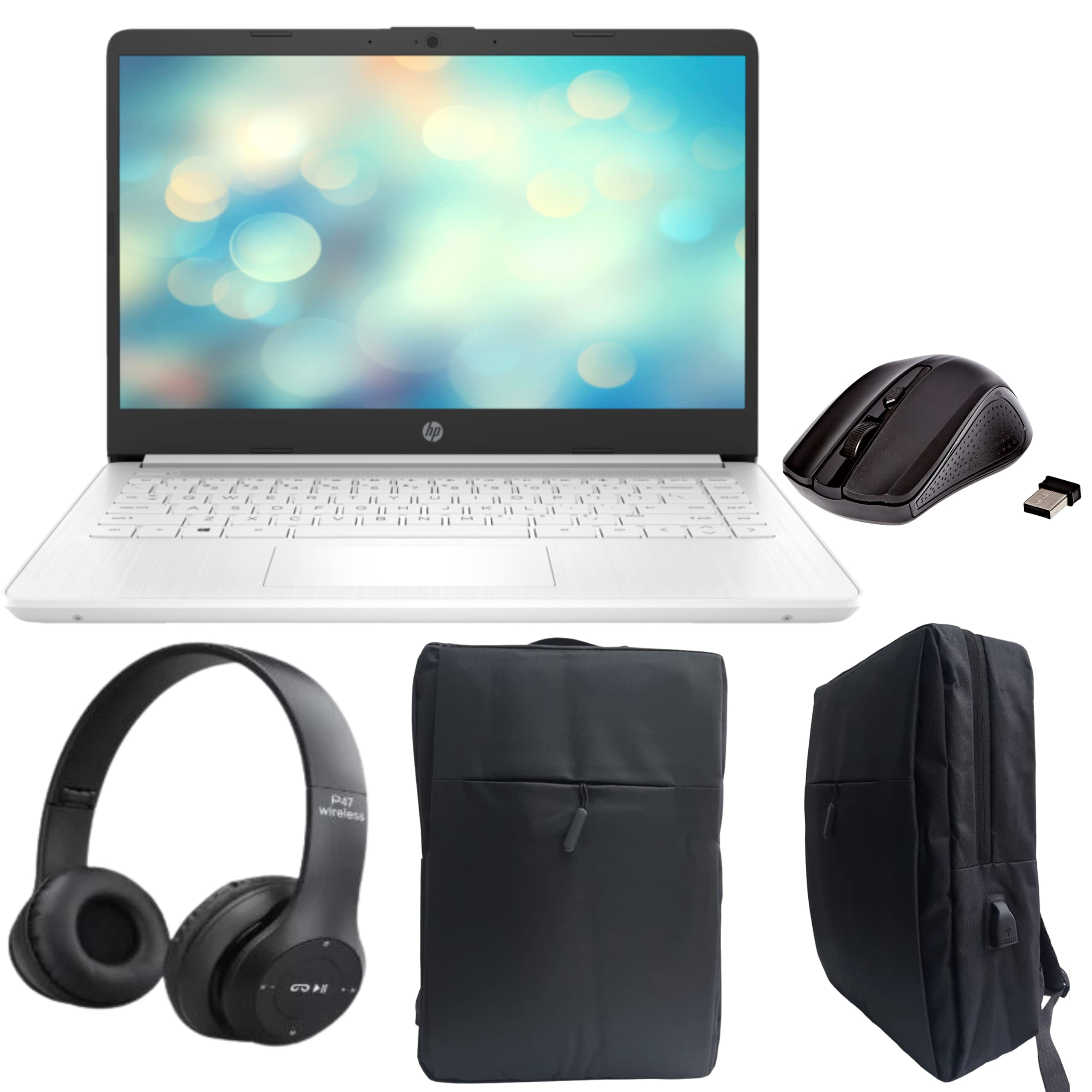 2023 Newest HP 14 Laptop With 14-Inch HD Display, Core i5-1235U 12th Gen Processor /16GB DDR4 RAM/512GB SSD/Intel Iris XE Graphics/Windows10 With Laptop Bag + W/L Mouse + BT Headphone,Snow White