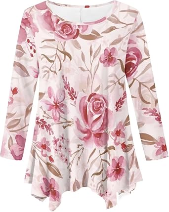 Flashideas Plus Size Tops for Women Swing Tunic Top Loose Fit Flare T-Shirt Fashion Outfits Y2k Clothes