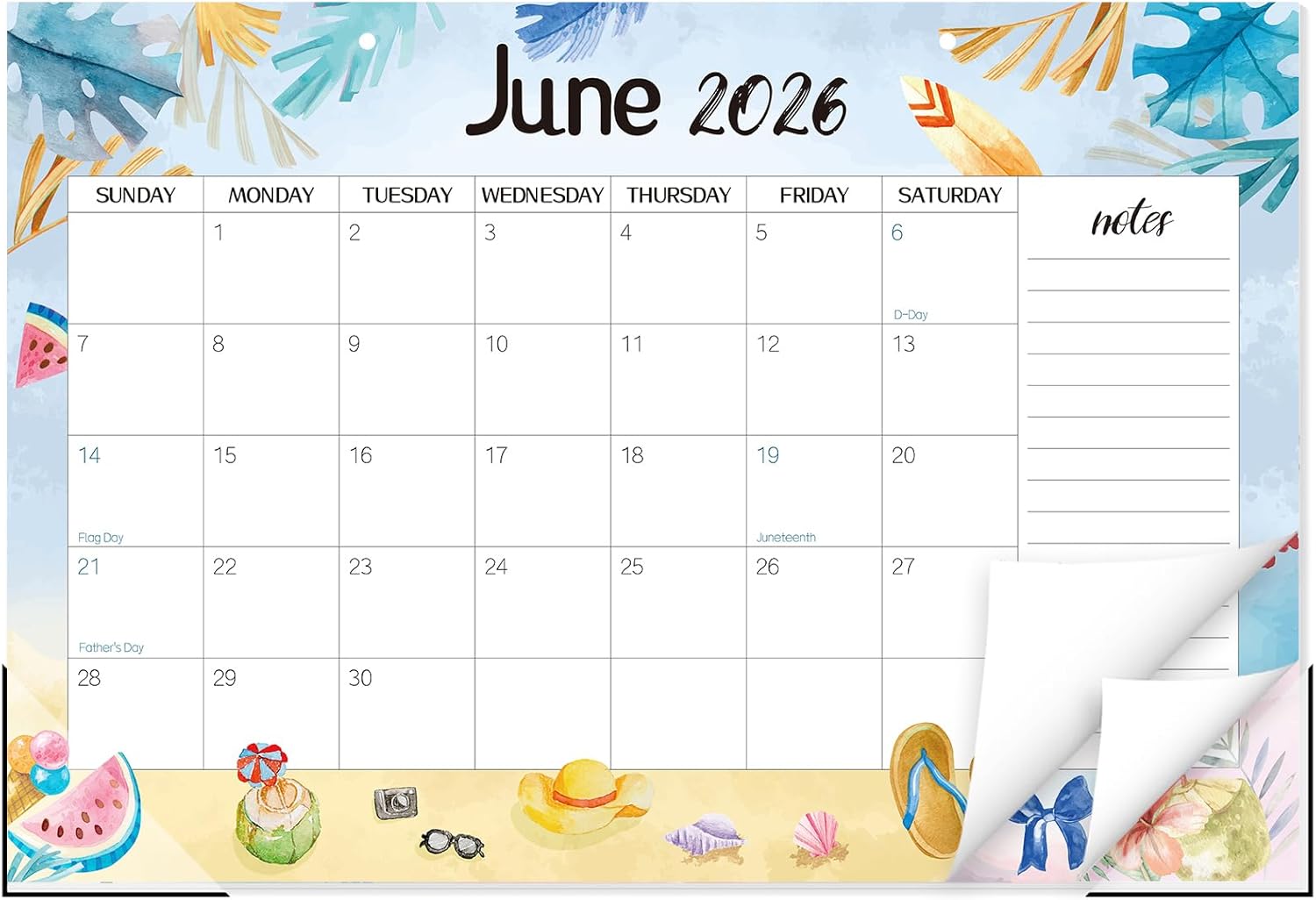 Guasslee Desk Calendar 2026-2027, School Year Calendar 2026, 19-Month Desk/Wall Calendar, 2026 Jun - 2027 Dec, 17" X 11.5" Monthly Planner With Corner Protectors, Thick Paper For Home Office