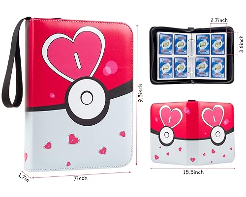 Miniatura 4 de Carpeta de tarjetas de 4 bolsillos para carpeta de tarjetas intercambiables 400 bolsillos carpeta de colección de juegos de cartas comerciales