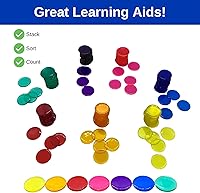 Vista 5 de MR CHIPS Fichas de bingo de plástico para juegos, bolsa de 150 unidades, colores sólidos y transparentes, color negro, 3/4 pulgadas