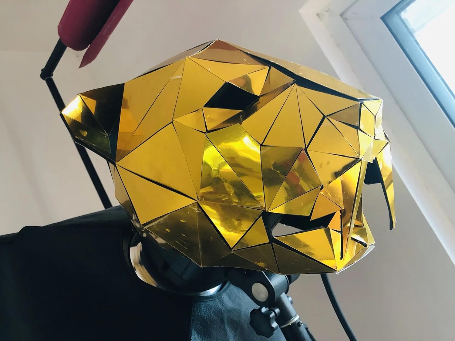 Cosplay Gold Mirror Jaguar Lion Leopard Tiger Helmet costume Party Bar Nightclub Animal Mask Stage Wear