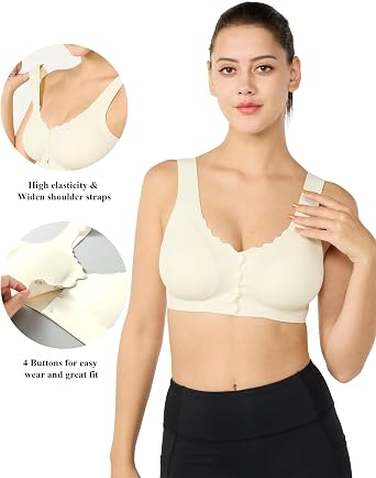 Wireless Support Bras for Women Front Closure Lift No Underwire Comfortable Seamless