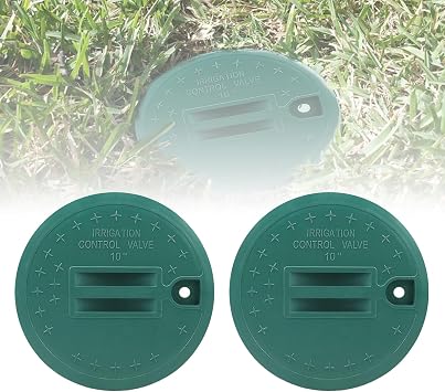 Sprinkler Valve Box Cover - Automatic Irrigation System Replacement Protective Cap for Outdoor Underground Watering, 10" OD, 2 Pcs Round 10"