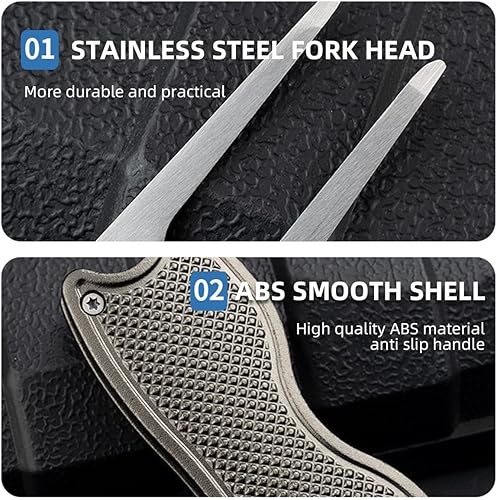 Miniatura 5 de Scott Edward Herramienta de reparación de golf Divot con botón emergente y marcador de bola magnética, marca de paso de acero inoxidable, plegable,