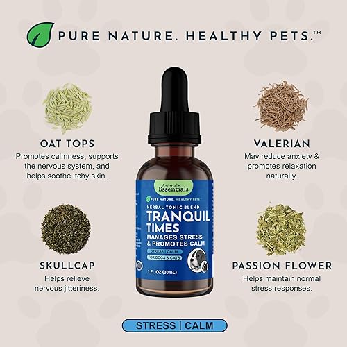 Miniatura 3 de Animal Essentials Tranquility Blend - Valerian Root for Dogs & Cats, Organic Calming Drops for Dogs & Cats, Natural Pet Care Supplement to Relax &