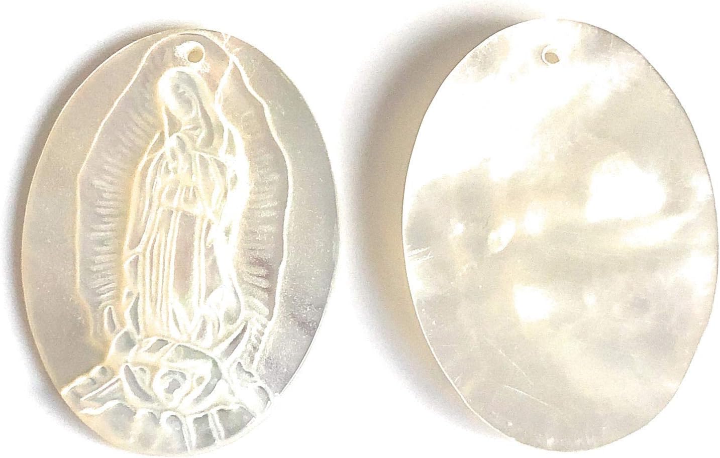 Our Lady of Guadalupe Charm for Chains Mother of Pearl Virgin Mary Pendant - Image 2