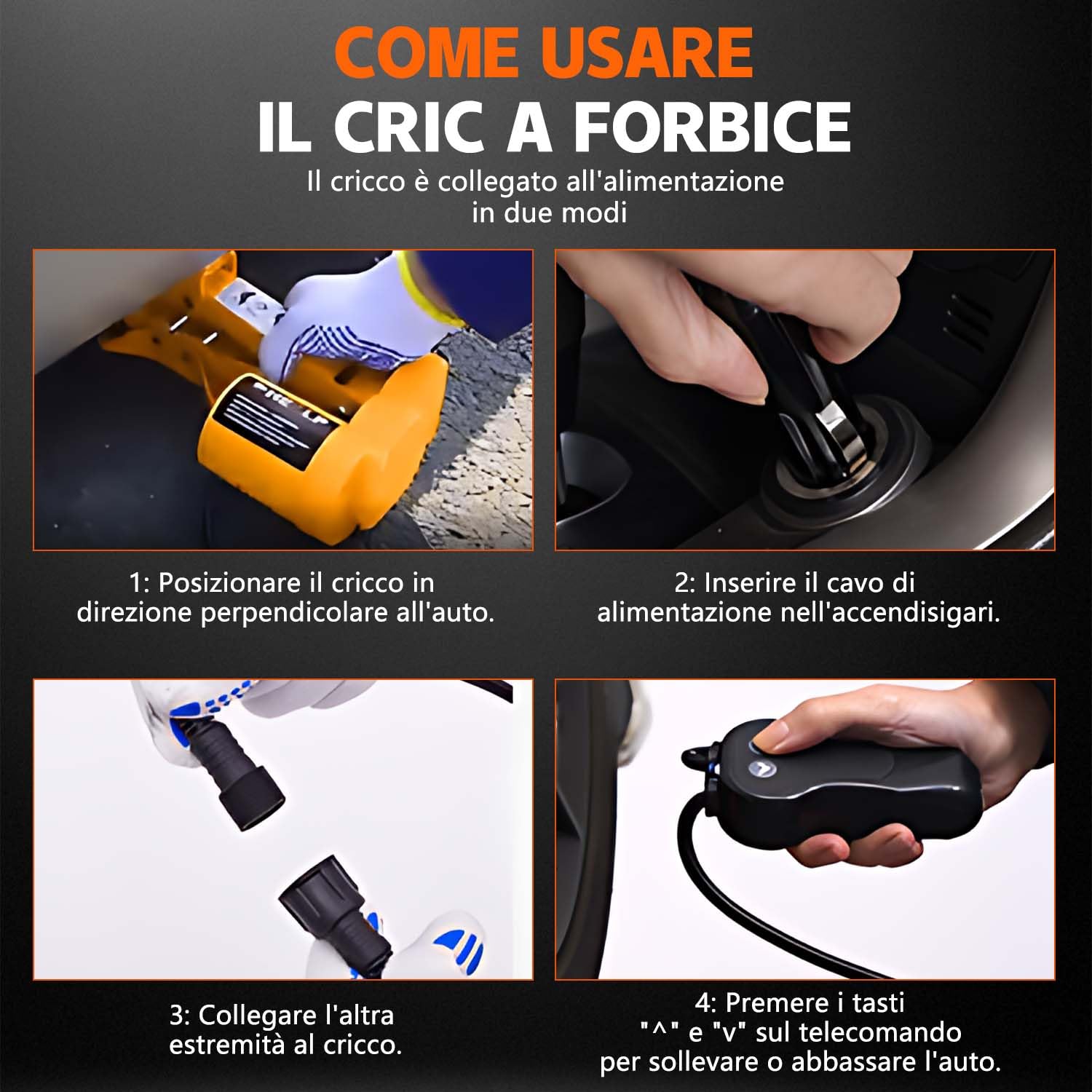 VOBOR Cric Idraulico Elettrico, 3Ton 12V DC Settore Automobilistico Martinetto con Chiave Elettrica per Auto SUV Furgone Garage e Attrezzature di Emergenza