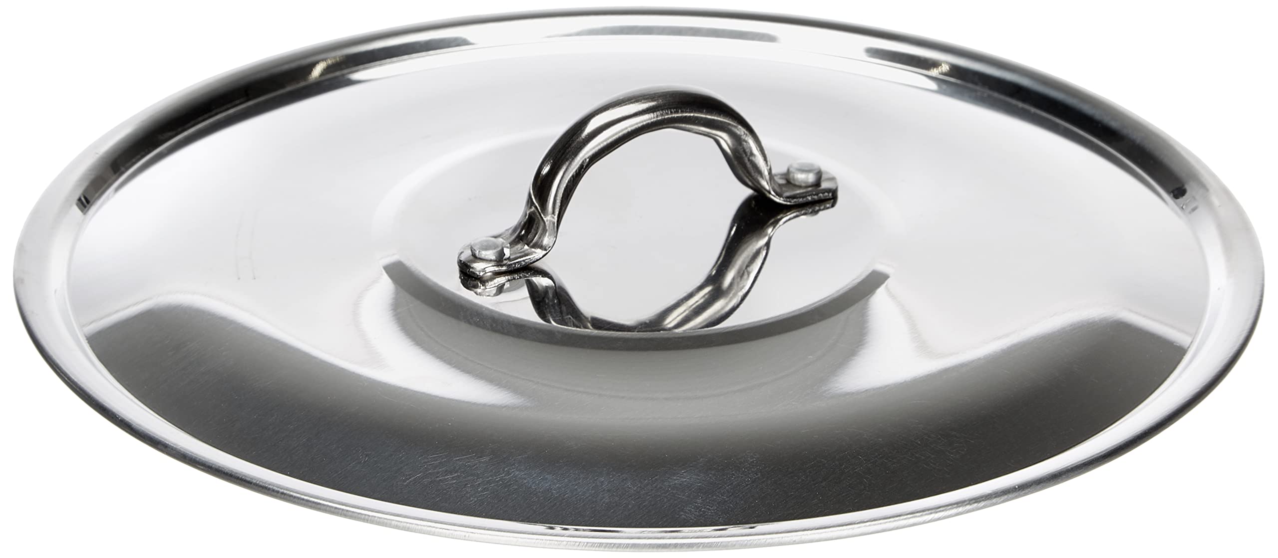 Pentole Agnelli Aluminium Round Lid With Steel Bridge, Diameter 24 Cm.