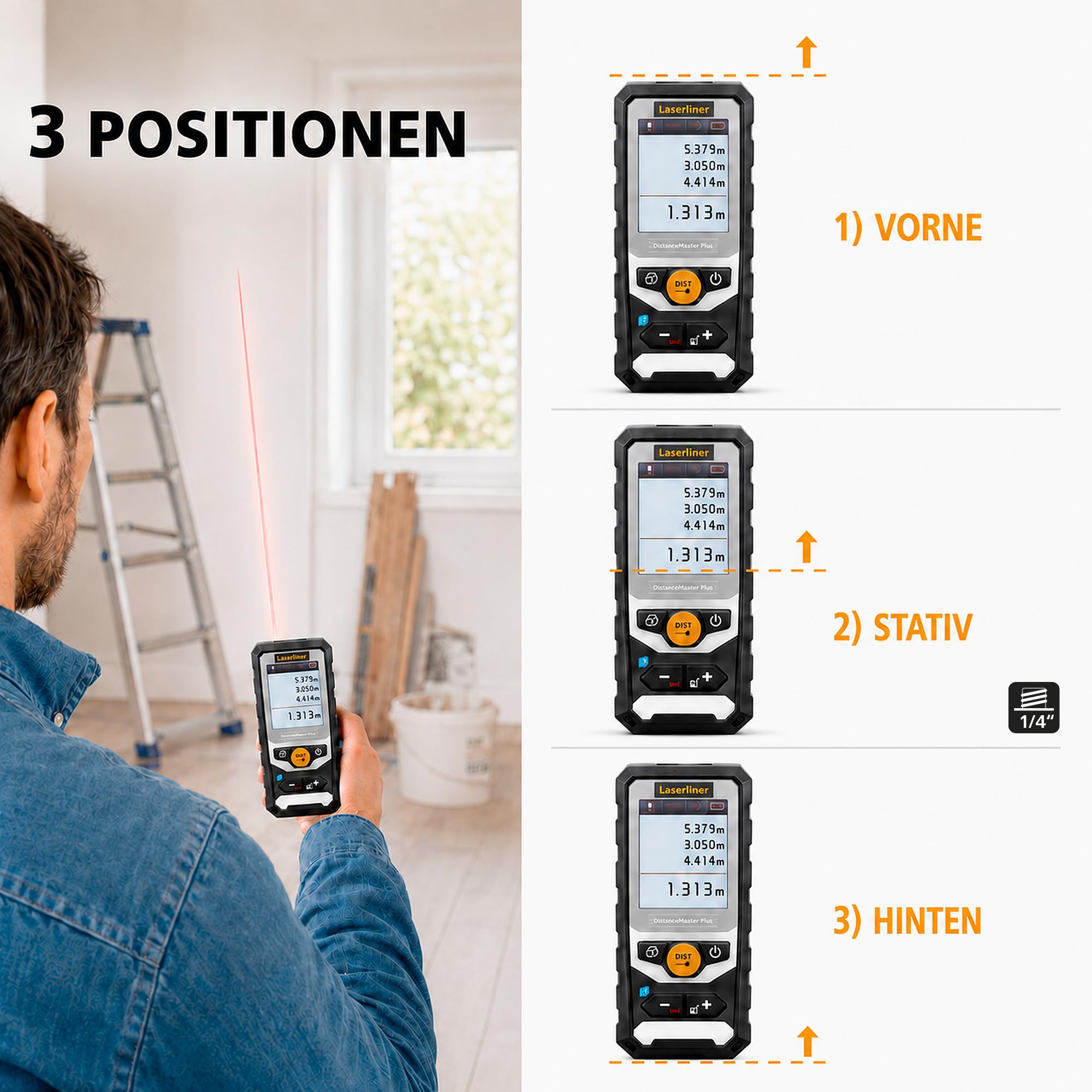 Laserliner Télémètre laser Lithium DistanceMaster Plus 80 EcoLine - Electroportatif et machine