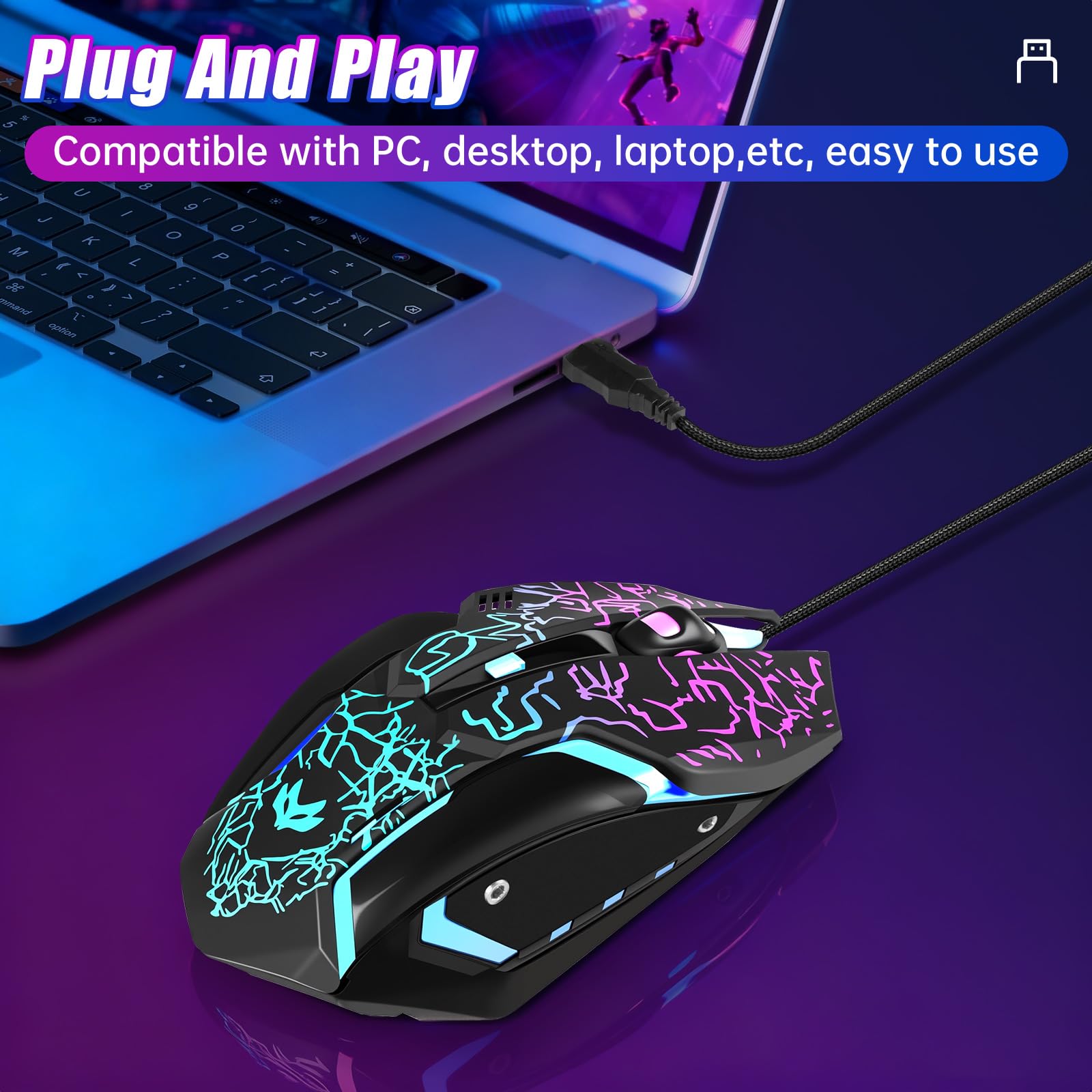 Ratón profesional con cable para juegos, de alto rendimiento, USB óptico para computadora para jugadores