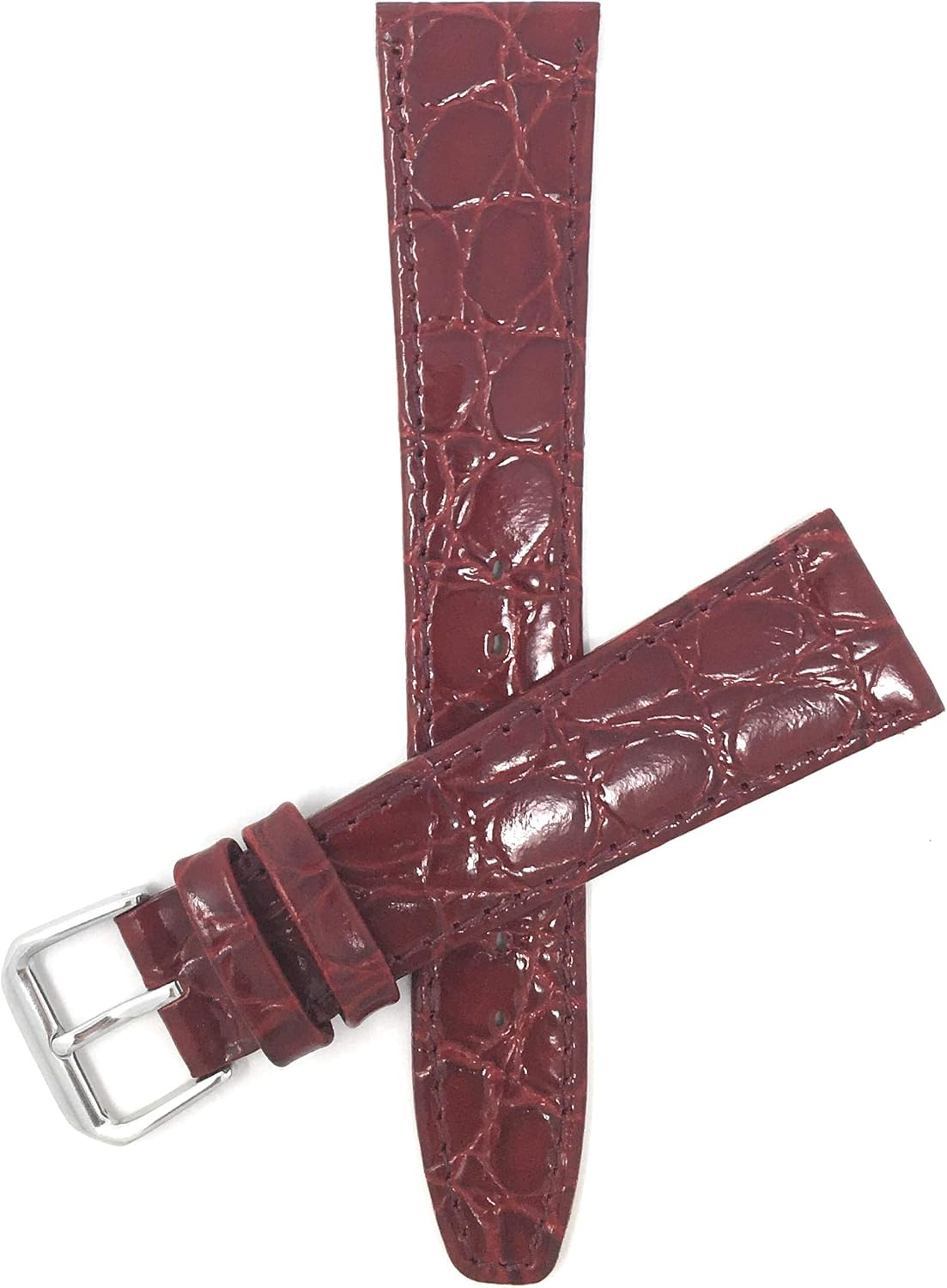 Bandini Leather Watch Band Strap - Slim - 6mm, 8mm, 10mm, 12mm, 14mm, 16mm, 18mm, 20mm - Buffalo, Alligator, Lizard, Crocodile, Bark Pattern (Also comes in Extra Long, XL)