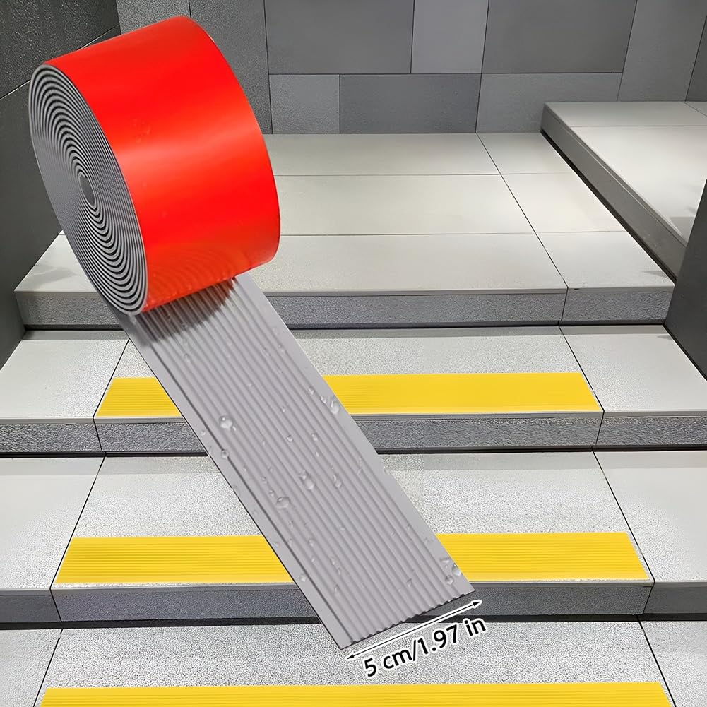 Profilo per Autoadesivo Scale in PVC da 500 cm, Profilo Antiscivolo per Gradini Impermeabile per Uso Interno/Esterno(Orange,16.4 ft/500 cm)