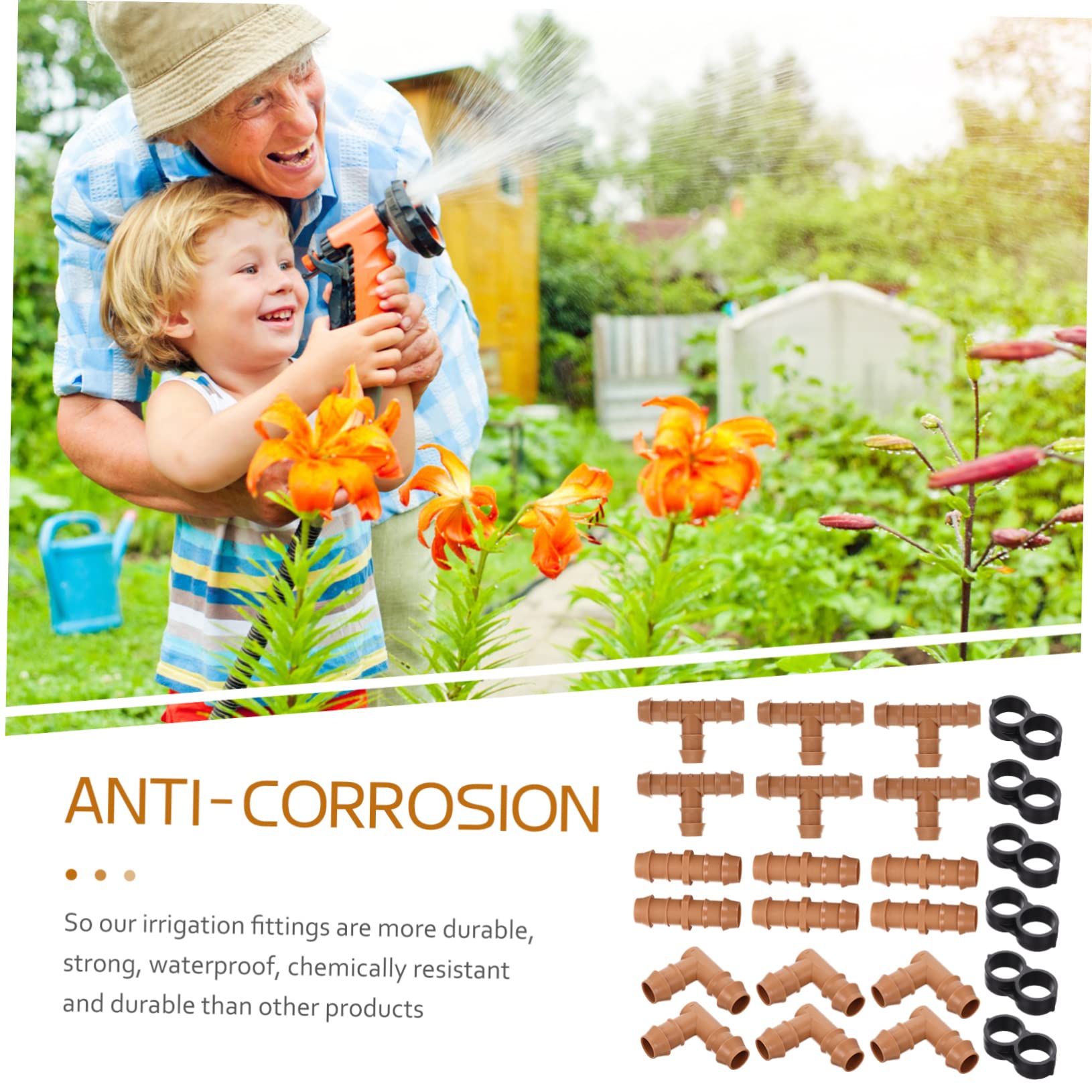 YARNOW 3sets Connettori per Irrigazione Plastica per Gocciolatori Include Raccordi Diritti Raccordi Gomito per Giardinaggio e Agricoltura