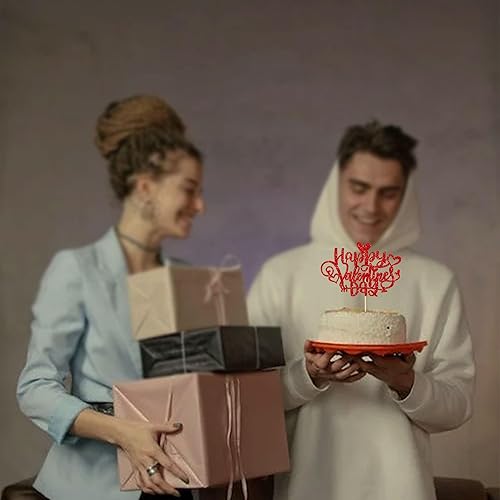 Miniatura 4 de Gyufise 1 decoración de pastel para el día de San Valentín con purpurina dulce corazón de San Valentín, decoración para feliz día de San Valentín,