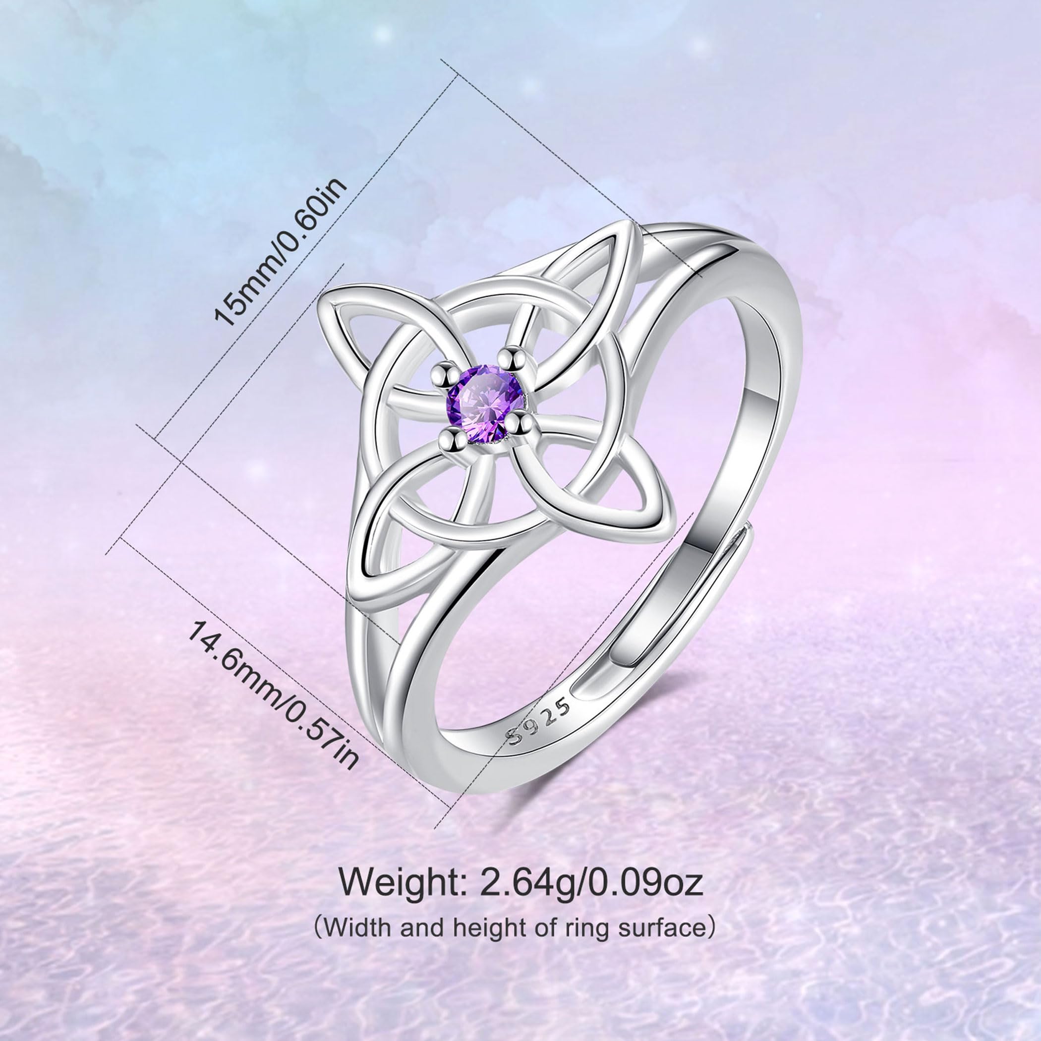 AEONSLOVE Anello Serpente Regolabile Argento 925 per Donna, Anello Aperto Albero della Vita/Foglia/Nodo di Strega/Celtica, Anello Cucchiaio da Pollice Vintage