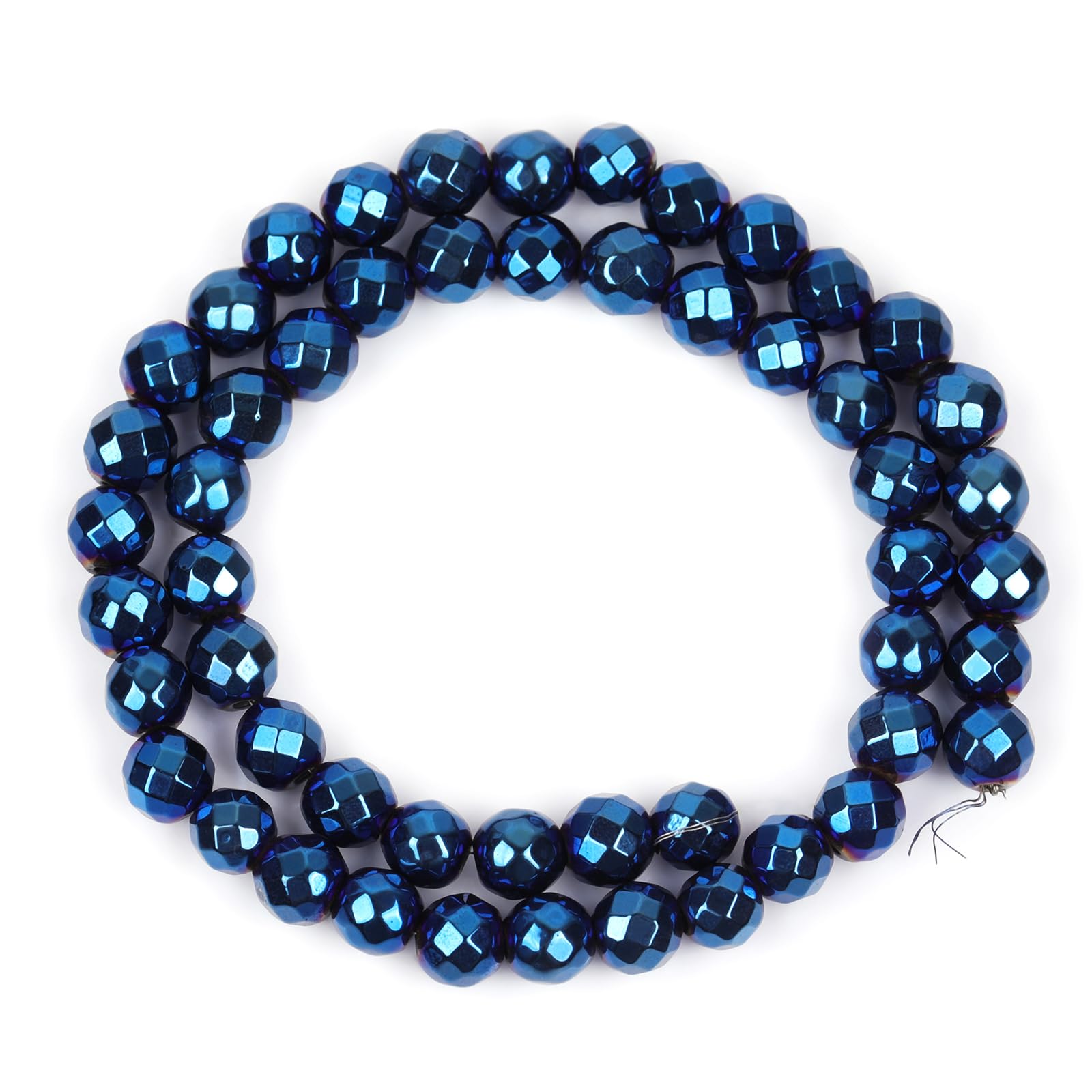 Microperles Anciennes En Métal Facetté Bleu - Diamètre 1,4 Mm - Occasion