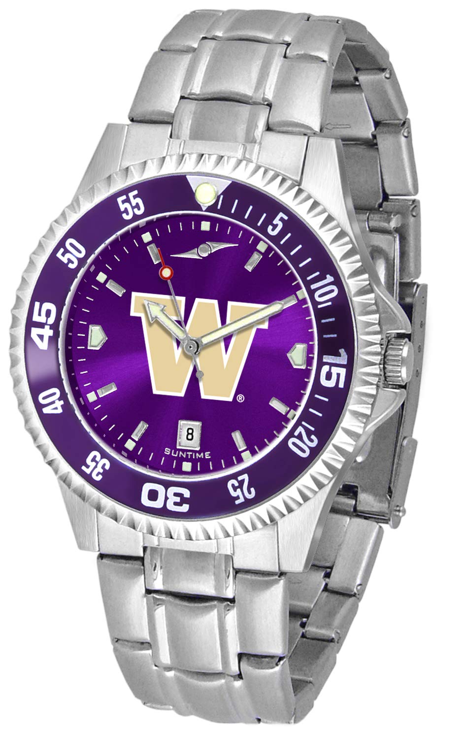 SunTime Men's Competitor 40mm Quartz Watch, 20mm Stainless Steel Strap, Team Color Dial and Bezel