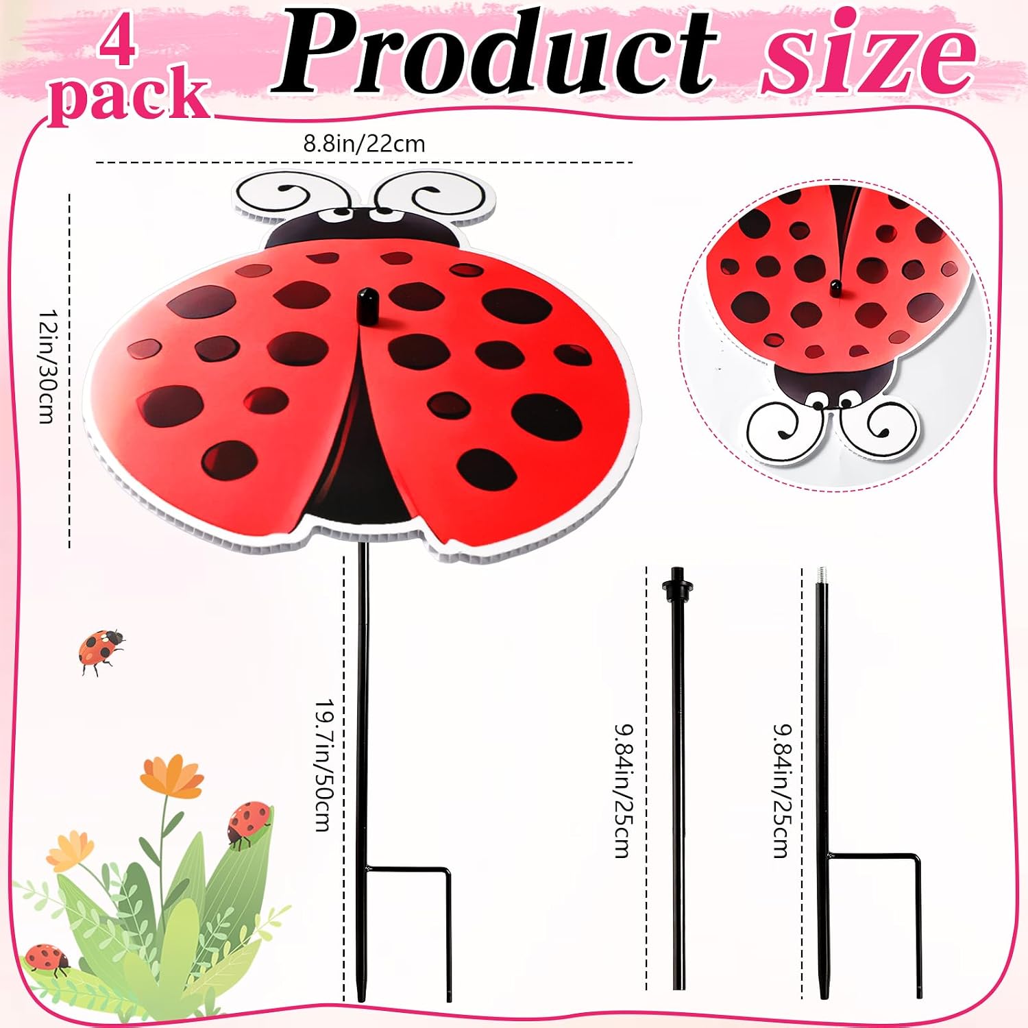 4 Pack Corrugated Plastic Plant Umbrellas for Outdoor Plants 12 Inch Garden Plant Shade Cover Hot Sun Animal Plants Umbrella for Patio, Potted Plant and Garden Beds Decor