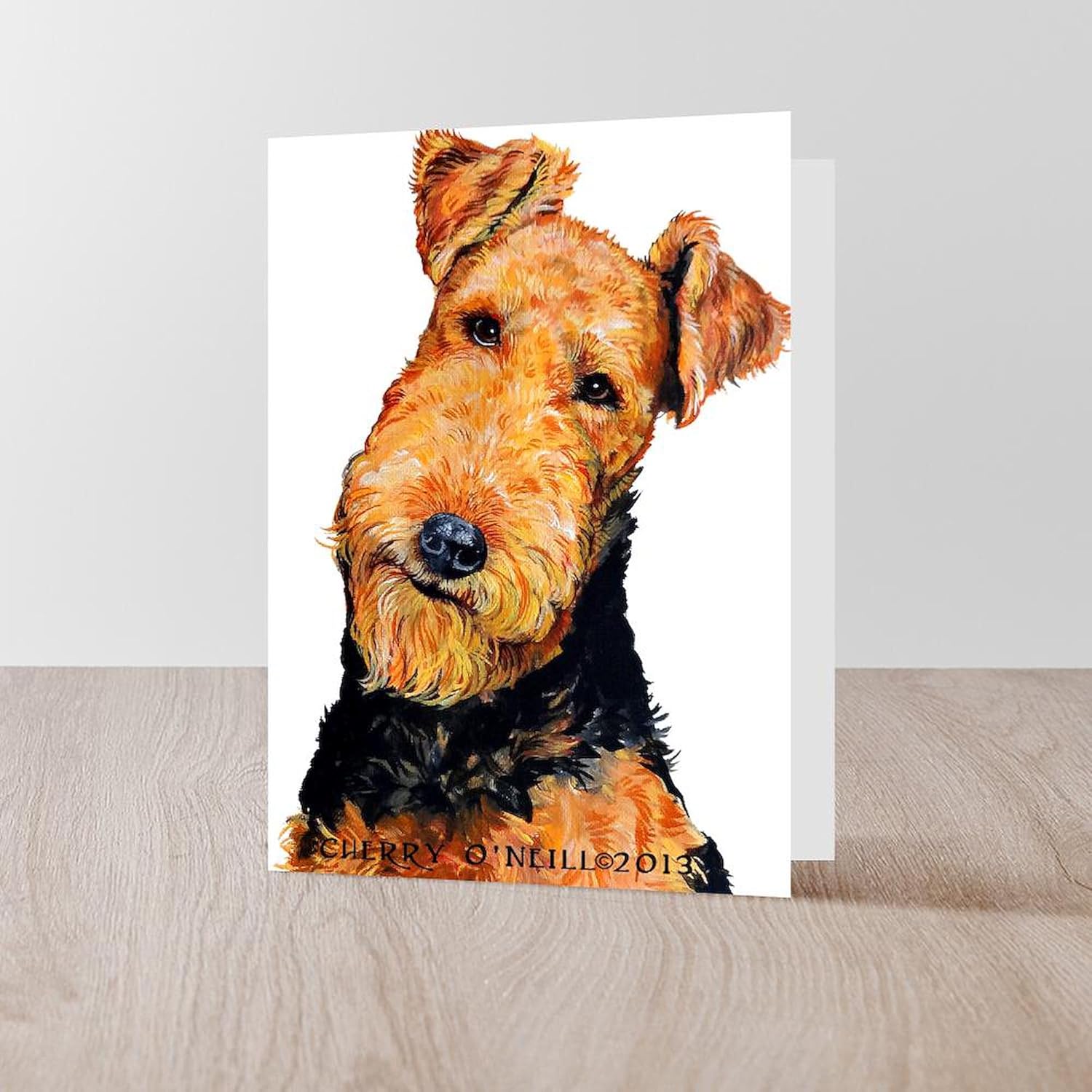 CafePress Airedale Terrier Greeting Card (20-pack), Note Card with Blank Inside, Birthday Card Glossy