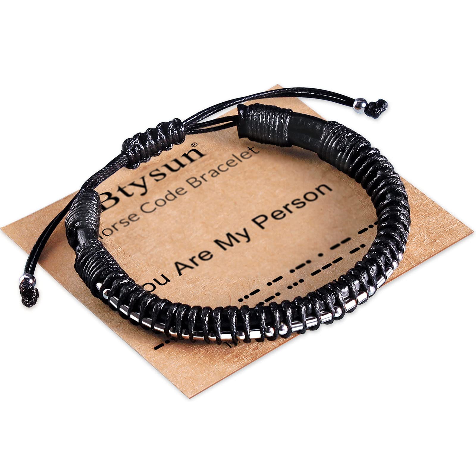 Inspirational Gifts for Men Morse Code Bracelets Mens Bracelets Graduation Gifts for Him Fathers Day Adjustable Leather Bracelet Motivational Birthday Annivesary Jewelry Stocking Stuffers for Men