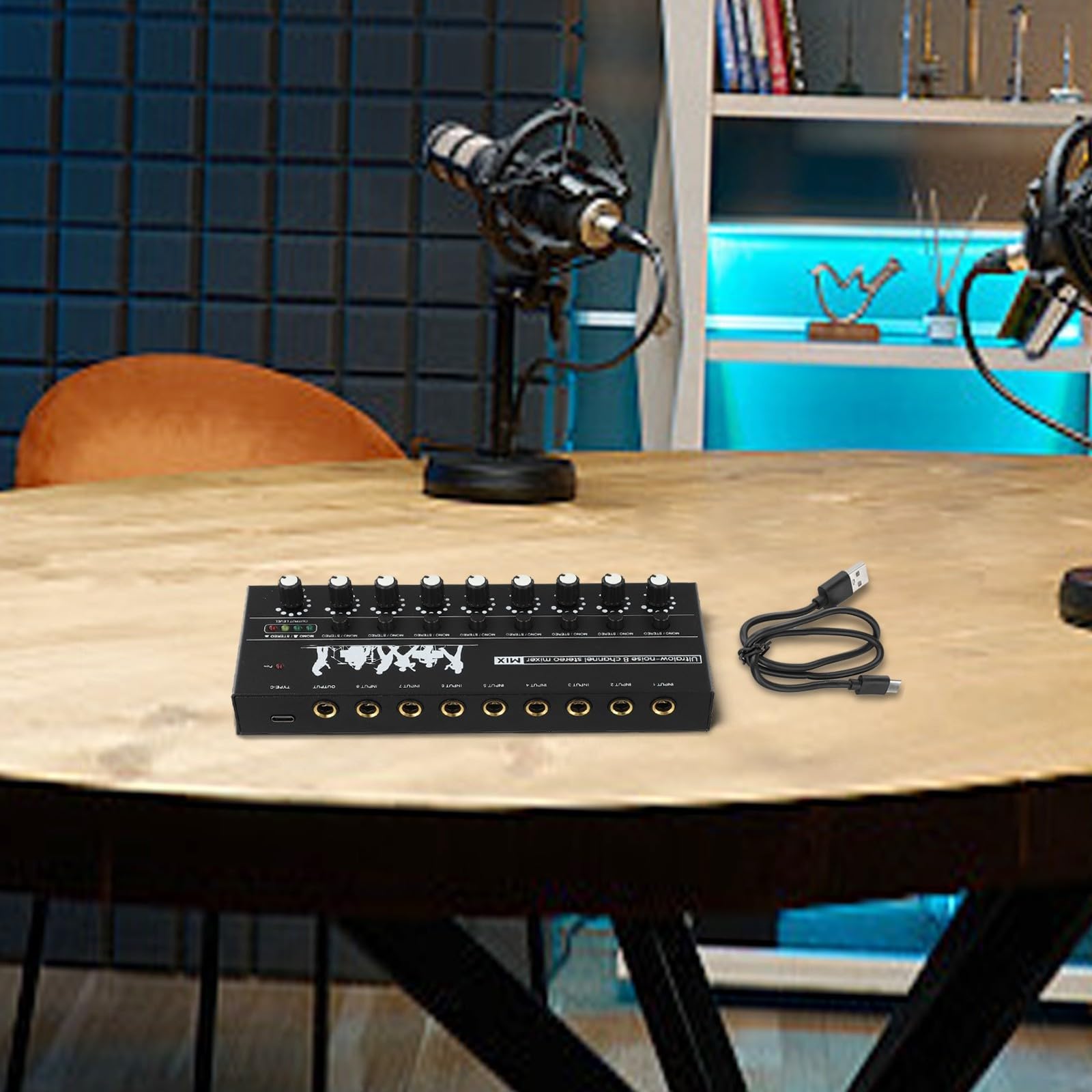 do mini miksera audio 6-kanałowego XLR USB do strumieniowego przesyłania