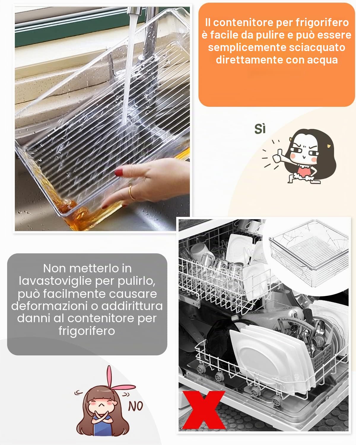 Set di 10 contenitori trasparenti per frigorifero, impilabili per cucina, in plastica con maniglia, salvaspazio, adatti per frigorifero, cucina, camera da letto, soggiorno, senza BPA