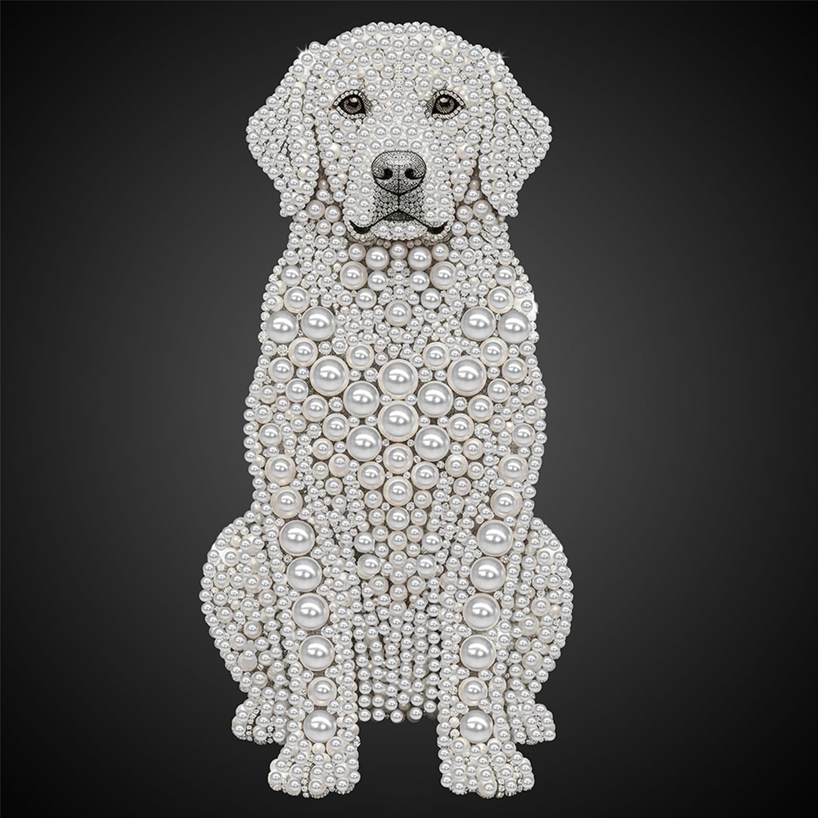 POETRYDRAW Dog DIY Pearl Painting Kits for Adults Beginners Home Wall Decor Pearl Gem Paintings Picture Arts Craft 25x25cm Without Frame (Dog)