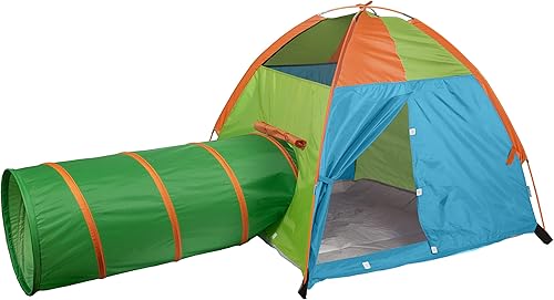 Vista 9 de Pacific Play Tents 20418 Neon Hide-Me Dome - Combo de tienda de campaña y túnel, tienda de campaña de 48 x 48 x 42 pulgadas de alto, túnel de 4 pies