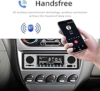 Vista 3 de Classic Single Din Car Radio with Bluetooth, Car Stereo FM Radio Receiver, Hands Free Calling, Voice Control,Car Mp3 Player,USB/SD/AUX Port, Remote