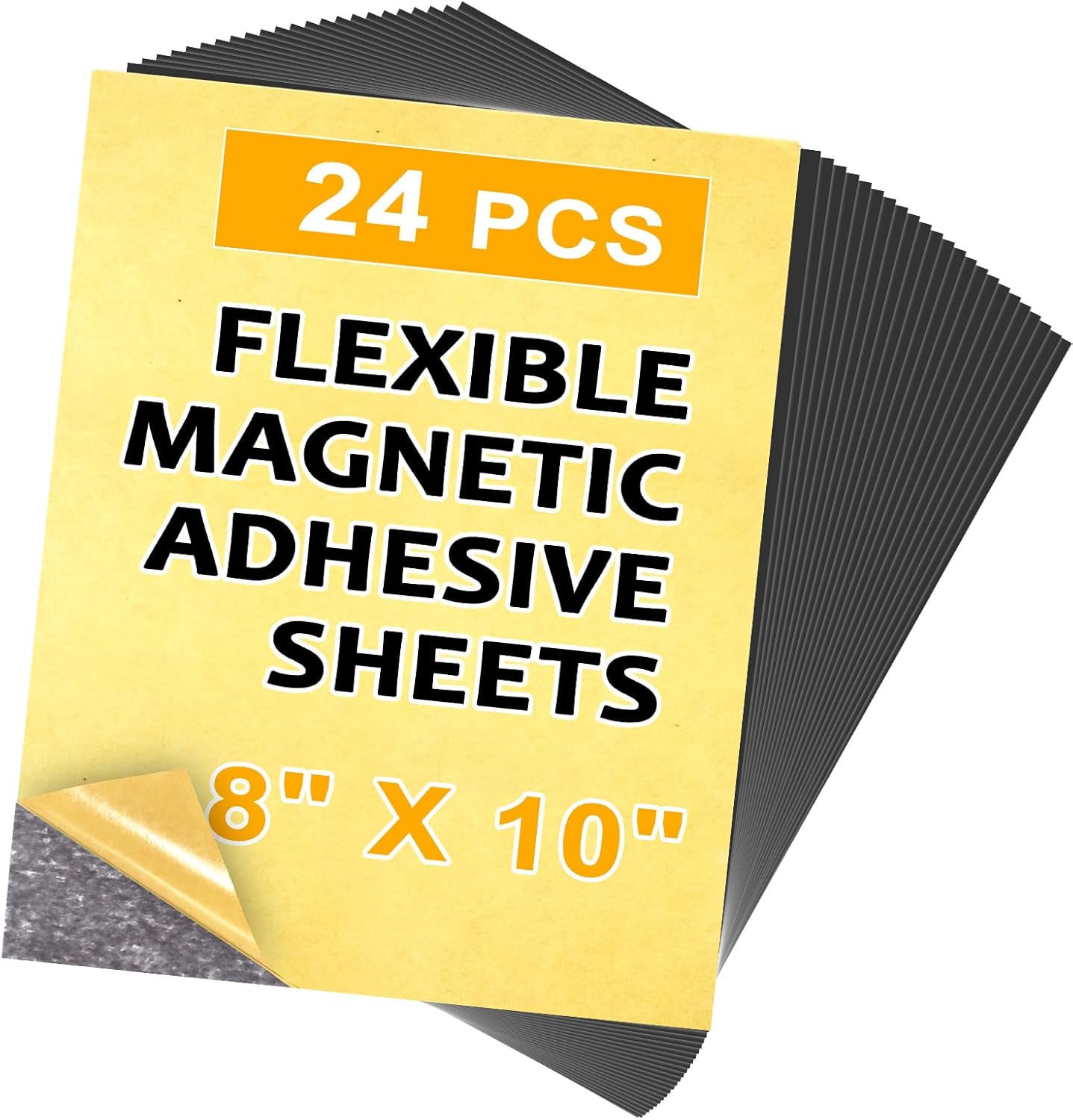 Adhesive Magnetic Sheets 24 Pack, Each 8" x 10", Stick Magnetic Paper with Adhesive Backing for Crafts, Paper Magnets and Stickers