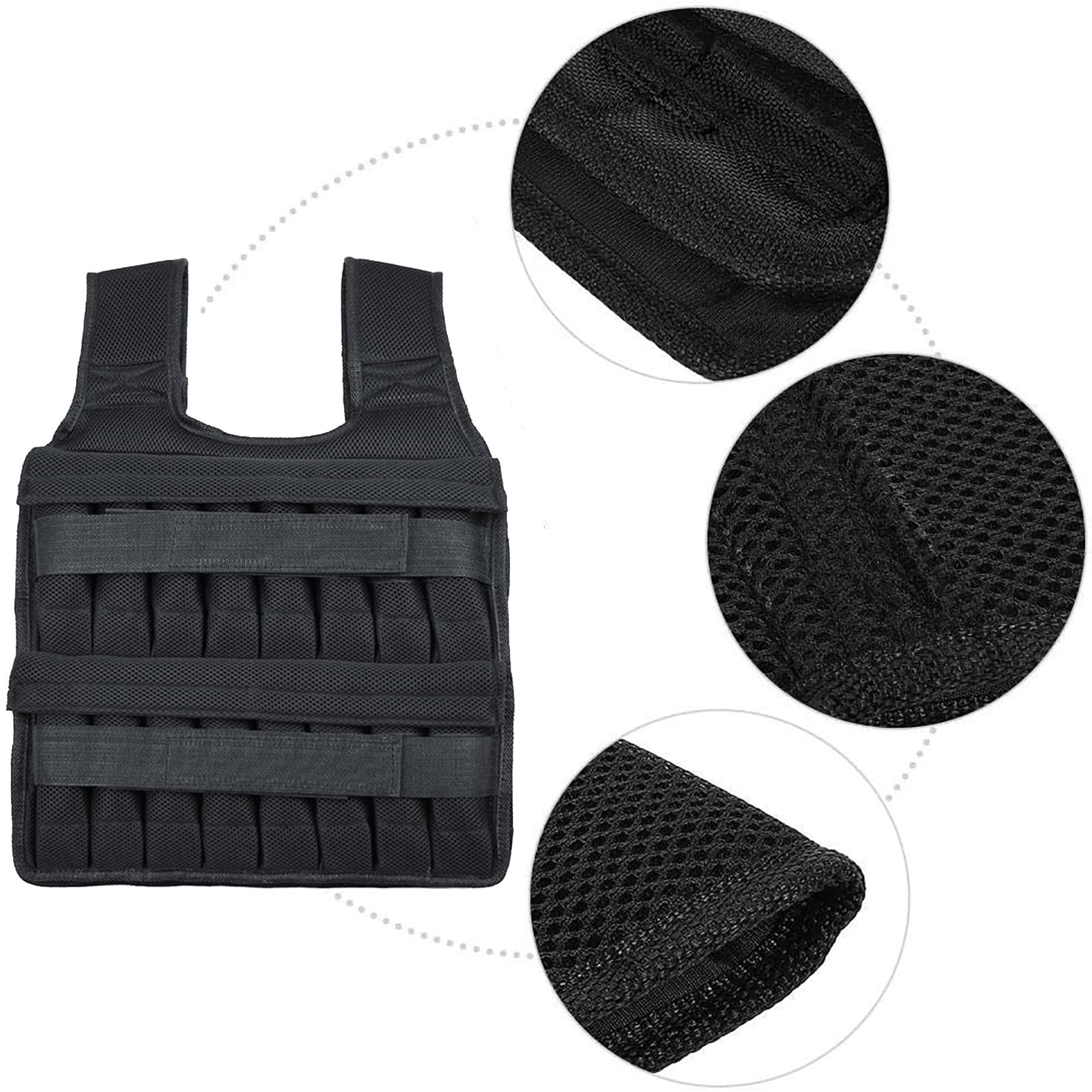 Chaleco lastrado de 10 kg para hombres y mujeres, chaleco de entrenamiento de fuerza con bolsillo, sin pesas, para ejercicio al aire libre y deportes