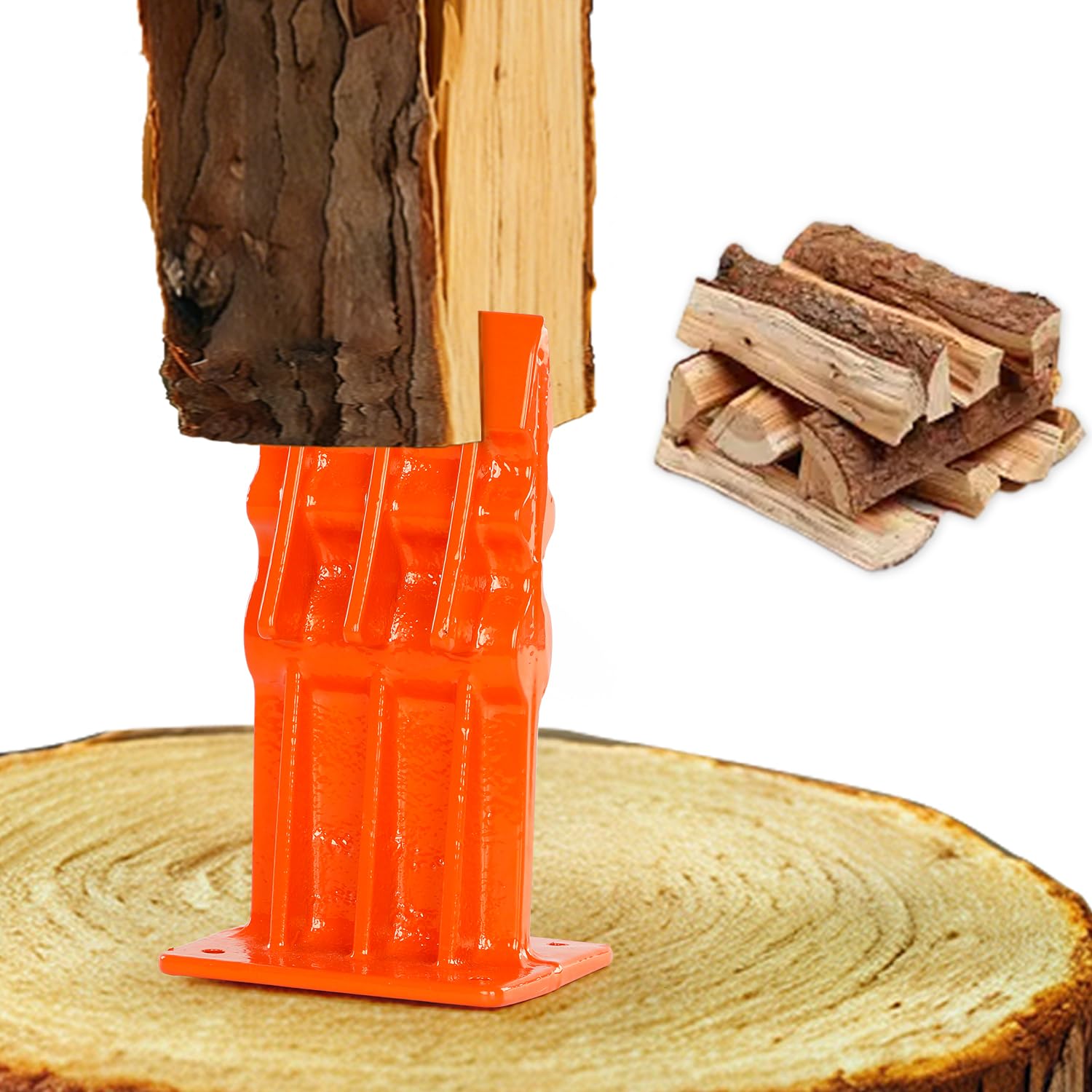 Spaccalegna manuale, base resistente per spaccalegna, sicuro ed efficiente, spaccalegna e spaccalegna in ghisa, tronchi piccoli e medi, perfetto per giardinaggio e fai da te