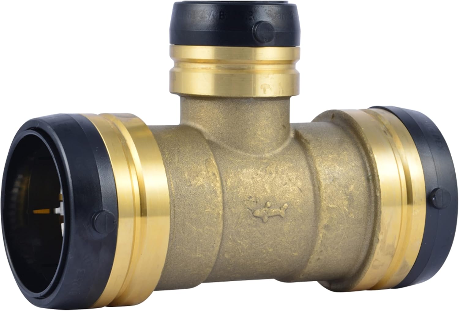 SharkBite 2 Inch x 2 Inch x 1-1/4 Inch Reducing Tee, Push To Connect Brass Plumbing Fitting, PEX Pipe, Copper, CPVC, PE-RT, HDPE, UXL08545435