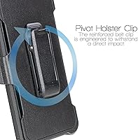 Vista 5 de Funda para Motorola Edge Plus 2022, Moto Edge 30 Pro - Protector de pantalla integrado, funda giratoria con clip para cinturón con soporte (negro)