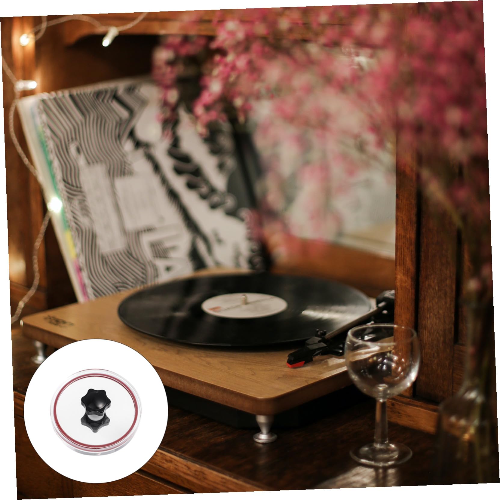 NUOBESTY Portaetichetta per Vinile in Acrilico con Silicone Protettivo Protettore per Etichette di Dischi in Vinile Antigoccia
