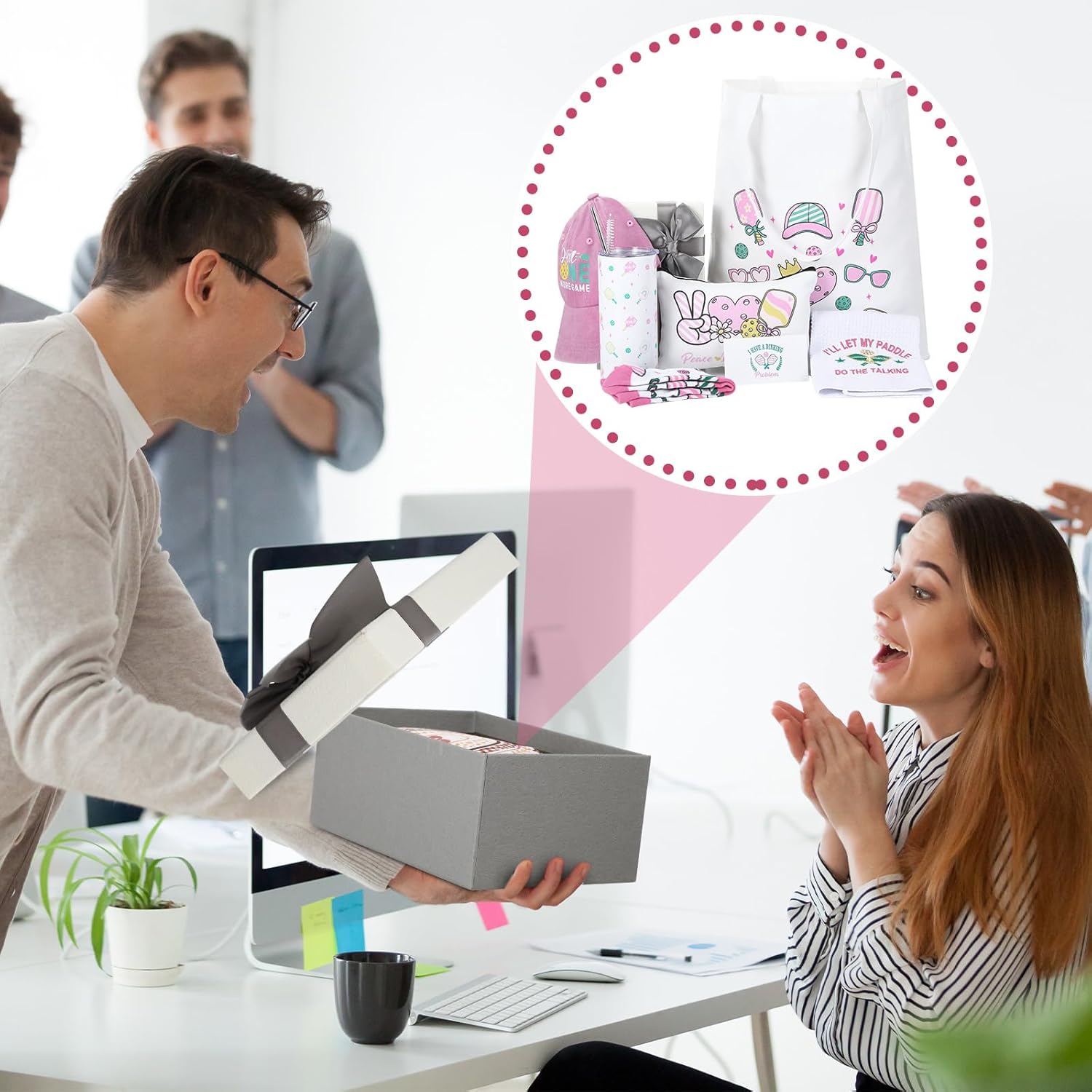 Sieral 8 Pcs Dink Ball Gifts for Women 16 oz Stainless Steel Insulated Tumbler with Straw Lid Funny Canvas Cosmetic Bag Tote Bag Hat Towel and Novelty Socks for Dinkball Lover Gifts - Image 6