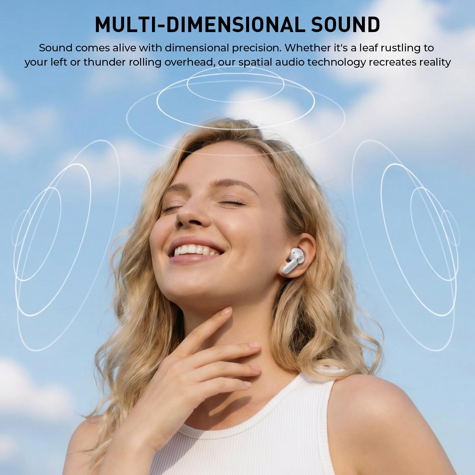 havit Hybrid Active Noise Cancelling Wireless Earbuds, Bluetooth 6.0 in-Ear Headphones, 6 Mics ENC Clear Call Ear Buds, 30+H Playtime, 3D Spatial Audio, Custom EQ via App, IPX5 Waterproof Grey view 3