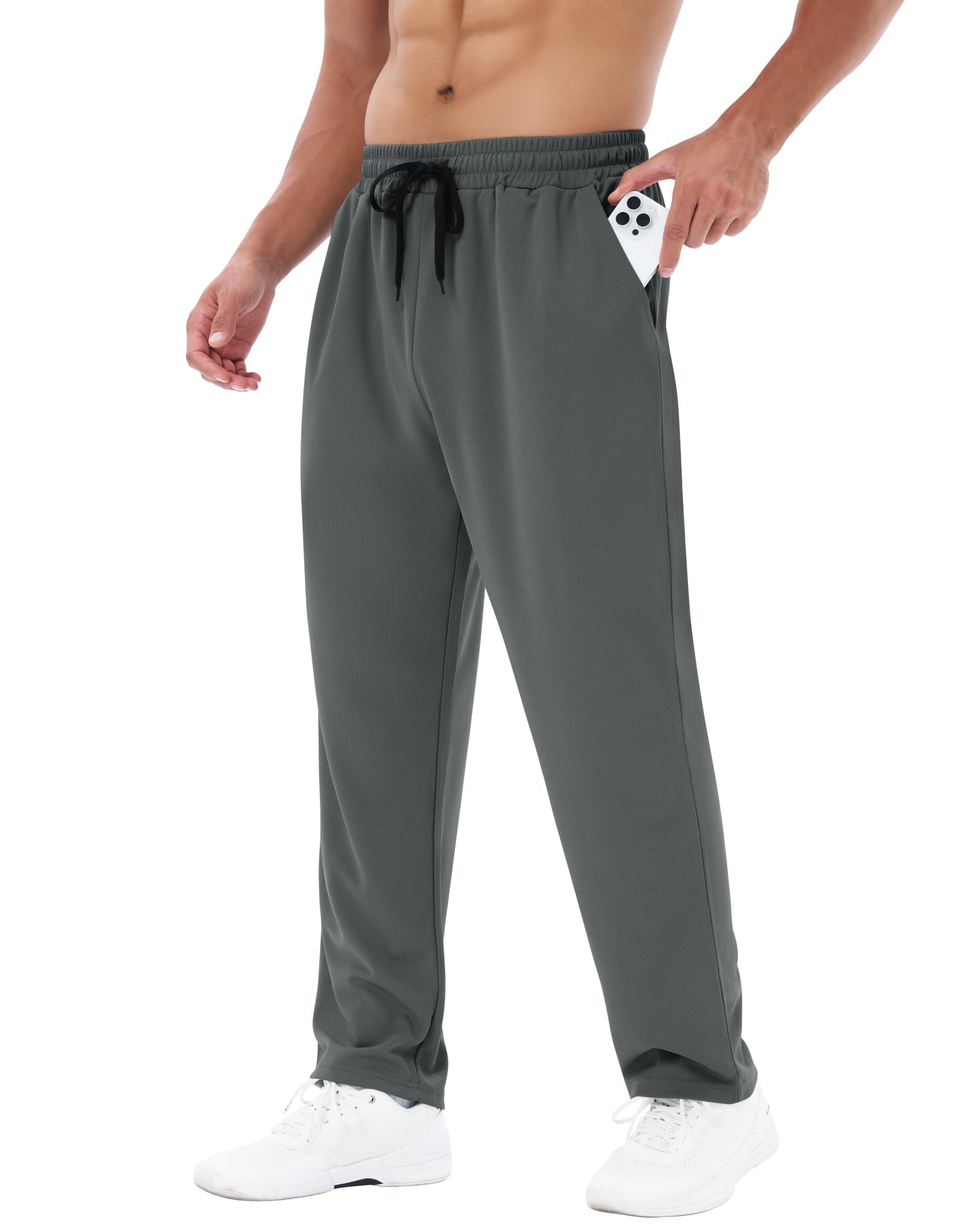 BOOJO 1/3 Pack Jogginghose Herren Lang mit Taschen Schnell trocknend S-3XL | Trainingshose, Sporthose, Laufhose, Gym Hose Männer, Fitnesshose, Baggy, Atmungsaktiv, Elastischer Bund, Leicht, Mesh