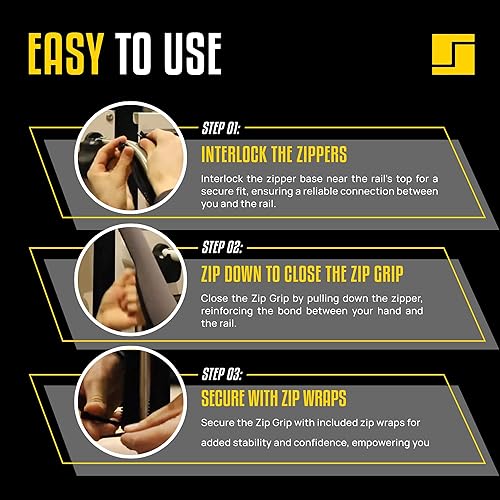 Miniatura 10 de Stromberg Carlson AM-ZIP2239C - Funda de agarre de neopreno para pasamanos RV con cremallera de nailon, lavable a máquina, se adapta a riel de