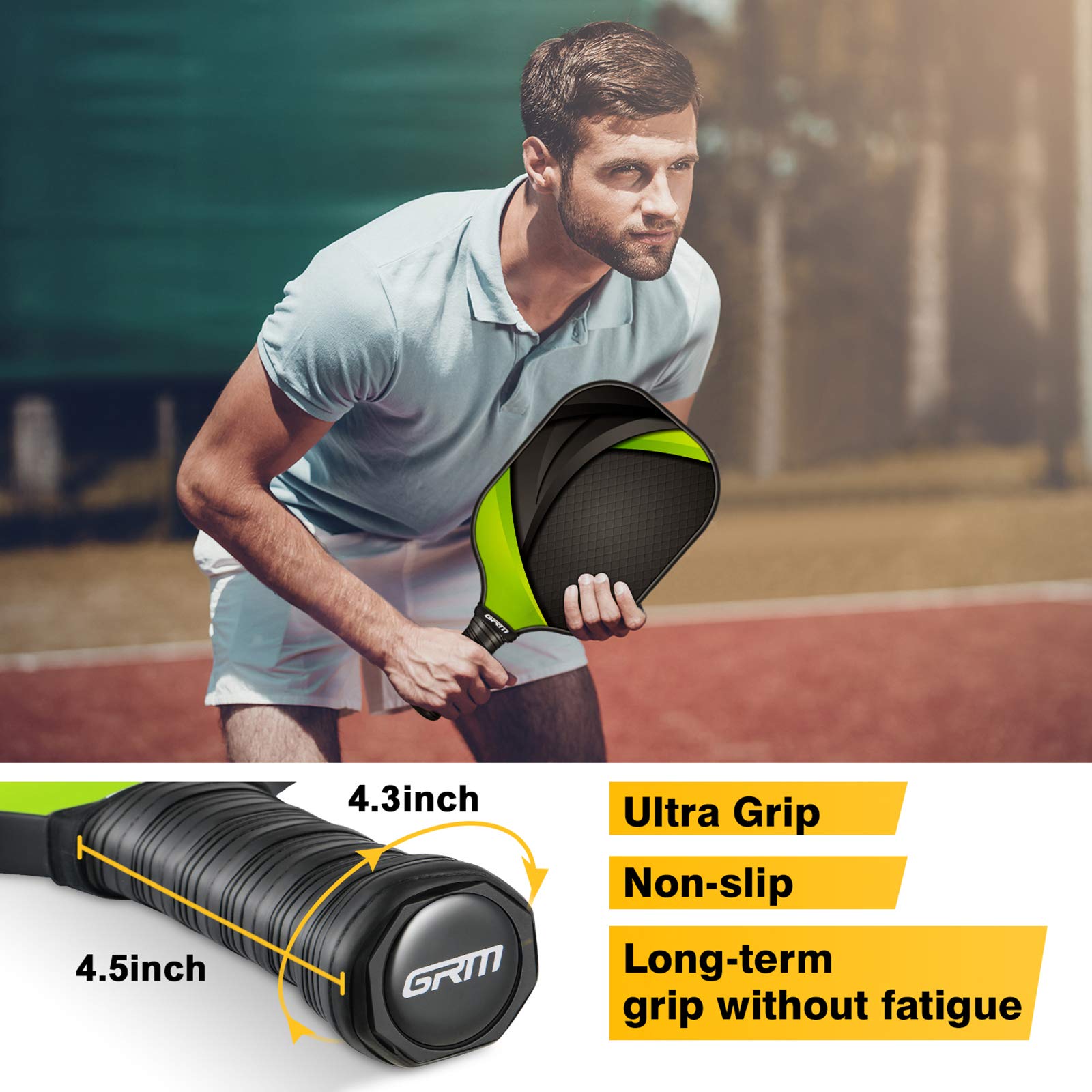 GRM by Gonex Pickleball Paddles Set of 4, Graphite Pickleball Set