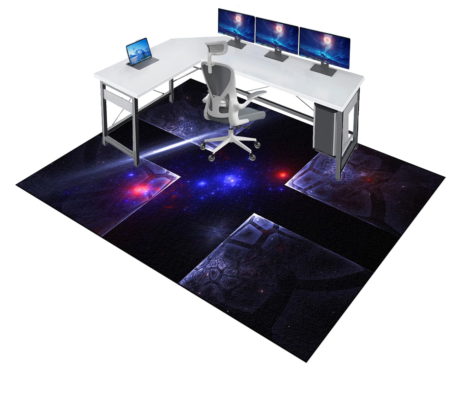 Heavy Duty Office Gaming Chair Mat, Chair Rug for Hardwood Floor Non-slip Computer Chair Mat Desk Chair Mats For Rolling Chairs Floor Protectors for Home Office 130 x 160 cm