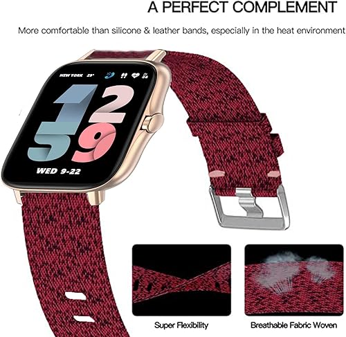 Miniatura 2 de Lamshaw Compatible con la correa de reloj inteligente ANDFZ, correa de repuesto de tela tejida de nailon, compatible con ANDFZ T42 1.72KASEEMI T42