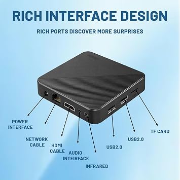 Android TV Box 14.0, Media Player, Android Box 4K, 2GB RAM 16GB ROM RK3518 Quad Core, 2.4G /5G Dual-Band WIFI Bluetooth 5.0, Ethernet 10/100M TV Boxs Androids