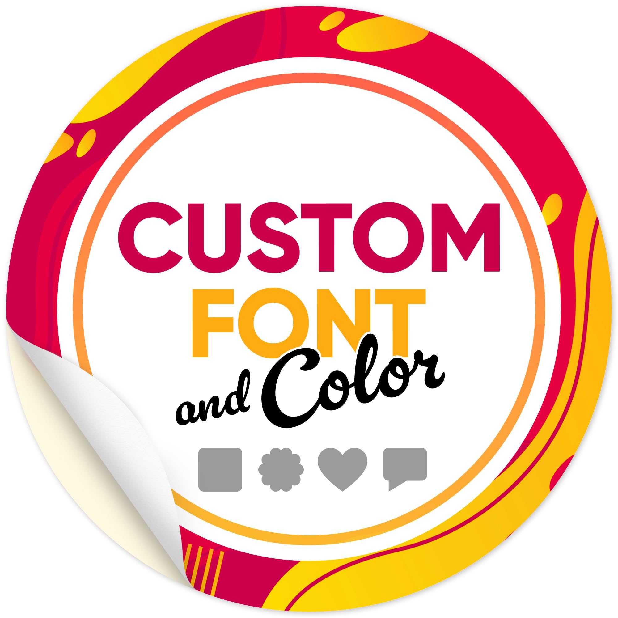 Custom Stickers, Custom Stickers for Business Logo Vinyl Product Labels, 60 to 1000 Pack, Personalize with Text, Color and 13 Shapes, UV Protected, Waterproof, 1 Inch Sticker