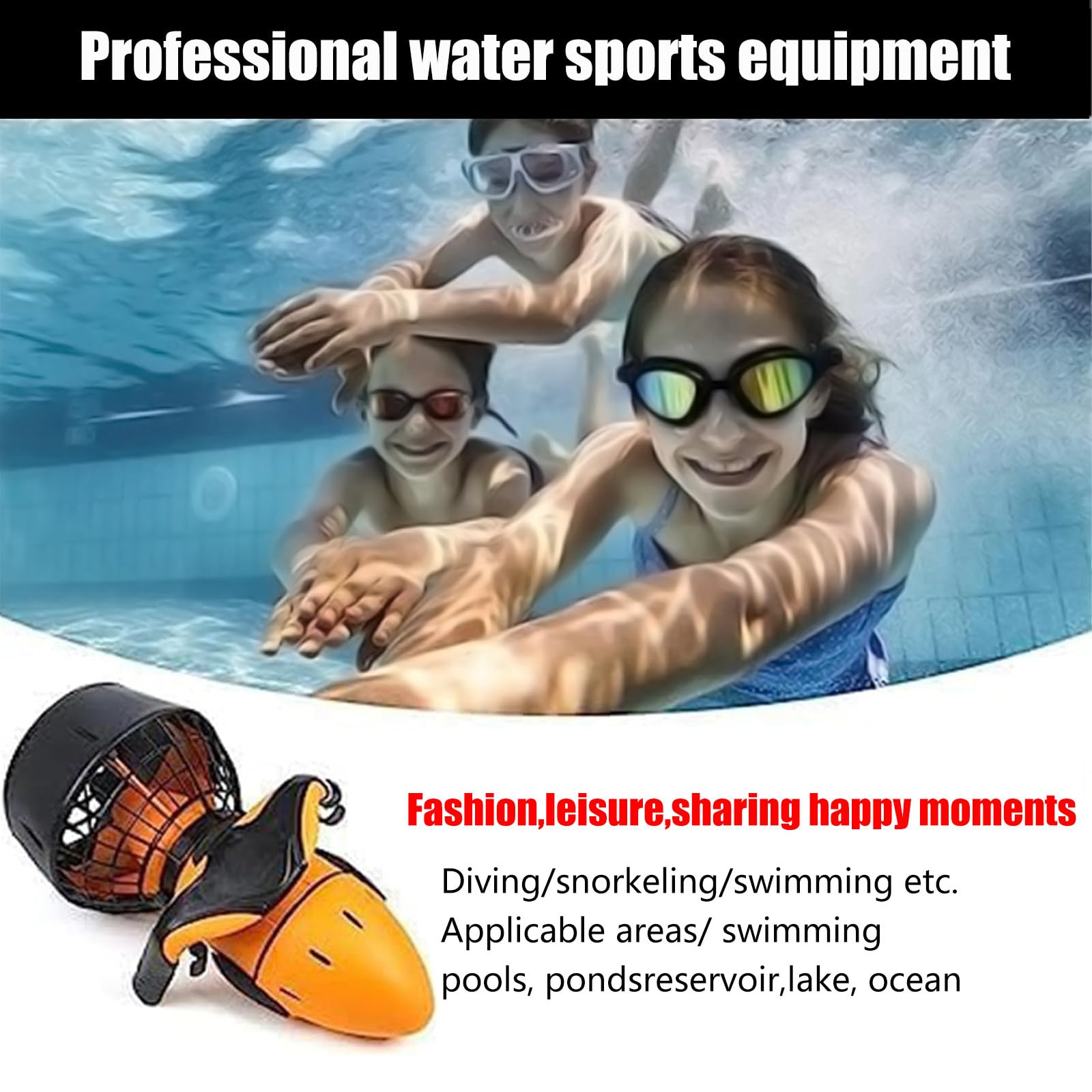 Scooter subacqueo,Booster per Immersioni,Booster subacqueo da 300 W/500 W,Elica ad Acqua a Doppia velocità,per Piscine per Sport Acquatici,Immersioni,Snorkeling e Avventure Marine,300W