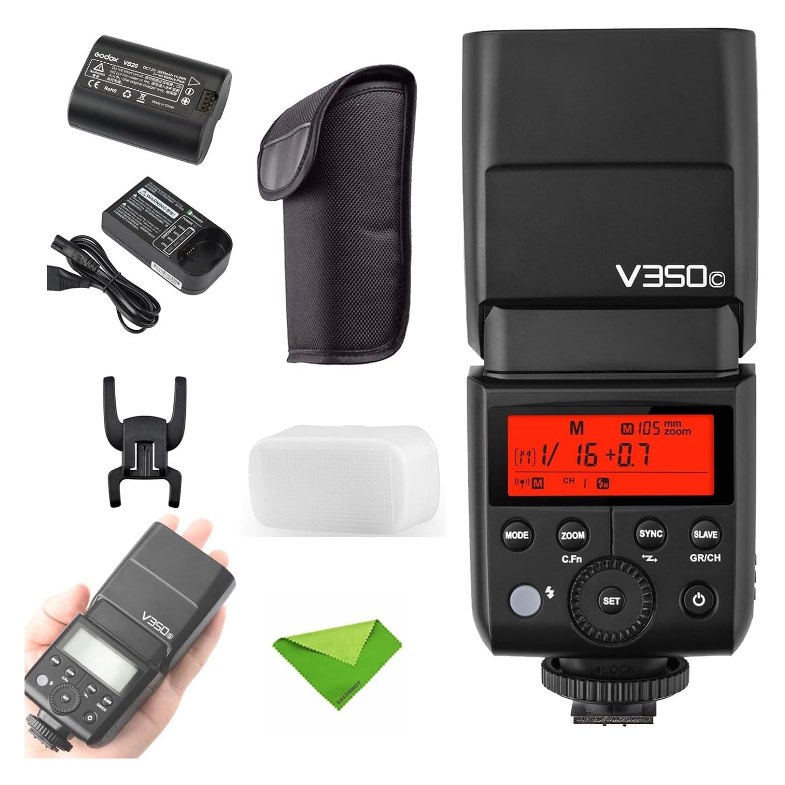 Godox V350C Flash for Canon 1/8000s HSS 2.4G GN36 500 Full Power Flashs 0.1s-1.7s Recycle Time TTL Speedlight for Canon 6D 80D 77D 70D 60D 50D 40D 30D