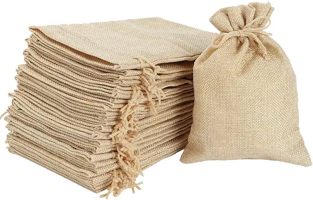 Sacchetti Iuta 24 Pezzi, Bomboniere in Stoffa 7x9 cm per Regali e Feste